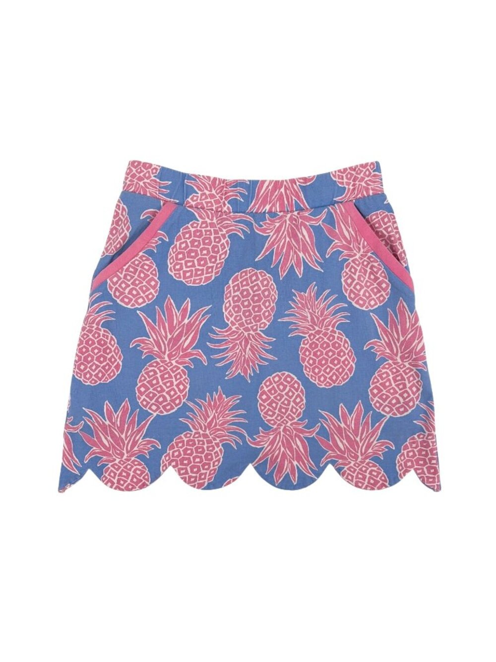 Ana Clare Candy Turle Pineapple Tropical Skort Pockets Small Scalloped Skirt